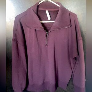 Athleta Maroon Quarter Zip Sweatshirt